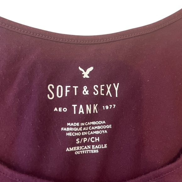 American Eagle Soft & Sexy Purple Tank Top with Floral Embroidery Detail | Small - Picture 4 of 6